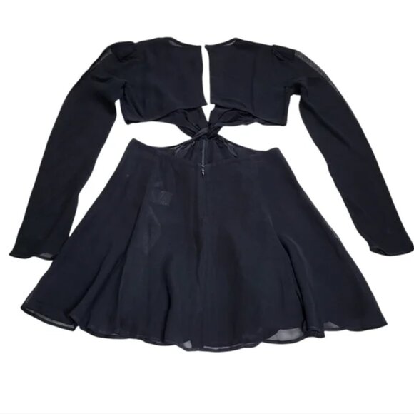 Reformation Robinson Cut-Out Wrap Dress in black - Picture 6 of 7